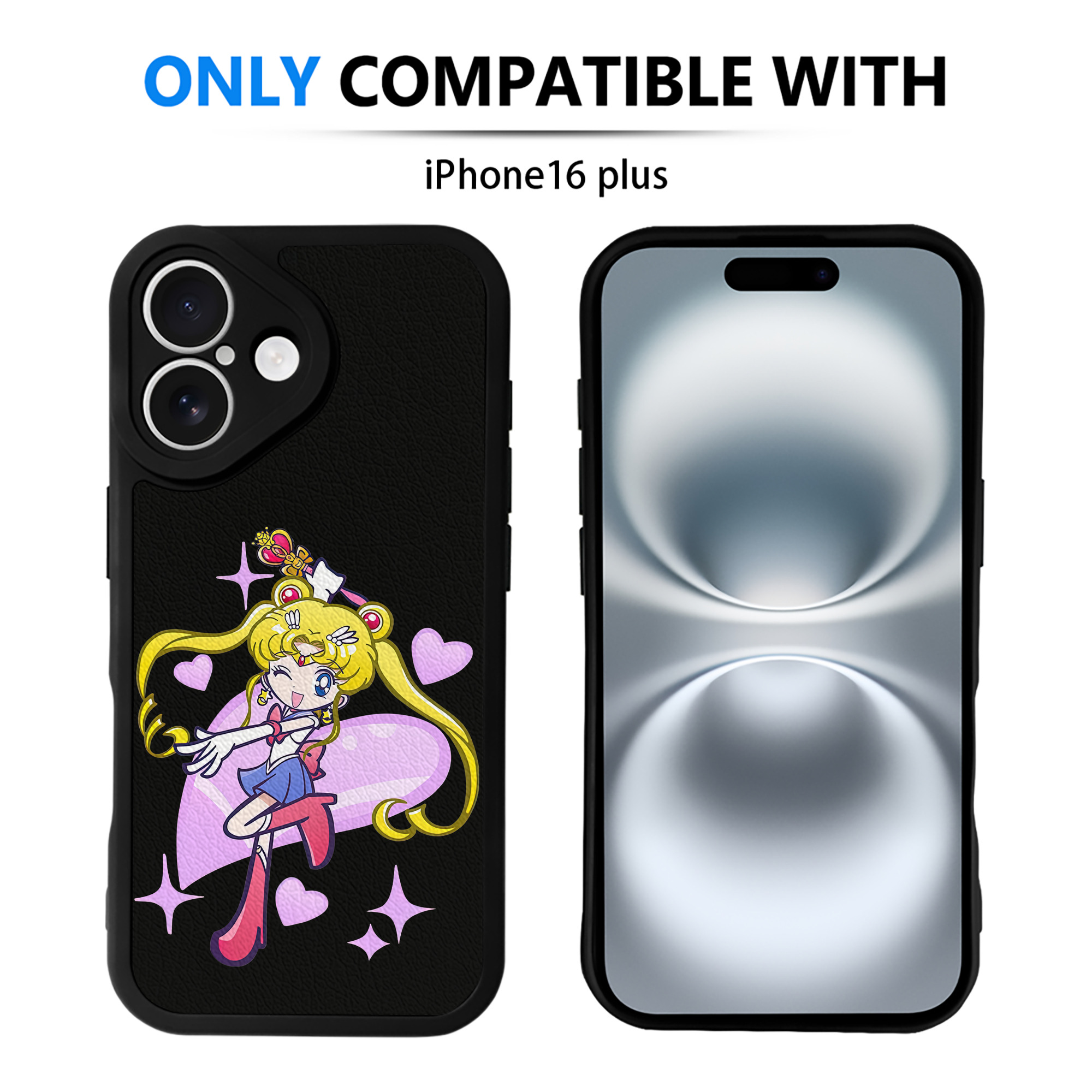 （画像用） 美少女戦士セーラームーン 月野 うさぎ つきの うさぎ Sailor Moon Tsukino Usagi 【iPhone 16シリーズ対応】シリコンスマホケース（レザー調） 材質：シリコン